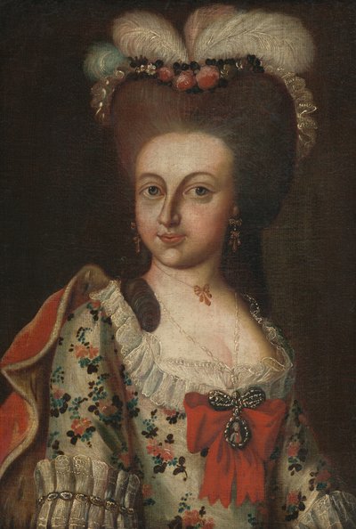 Lady with a High Hairstyle by Unbekannt Unbekannt